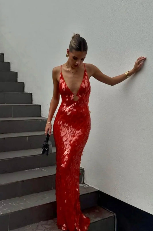 Laura | Women's Elegant Sequin Maxi Dress