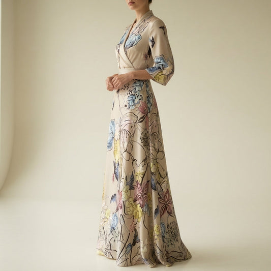 Fern | Women's V-Neck Floral Fall Dress