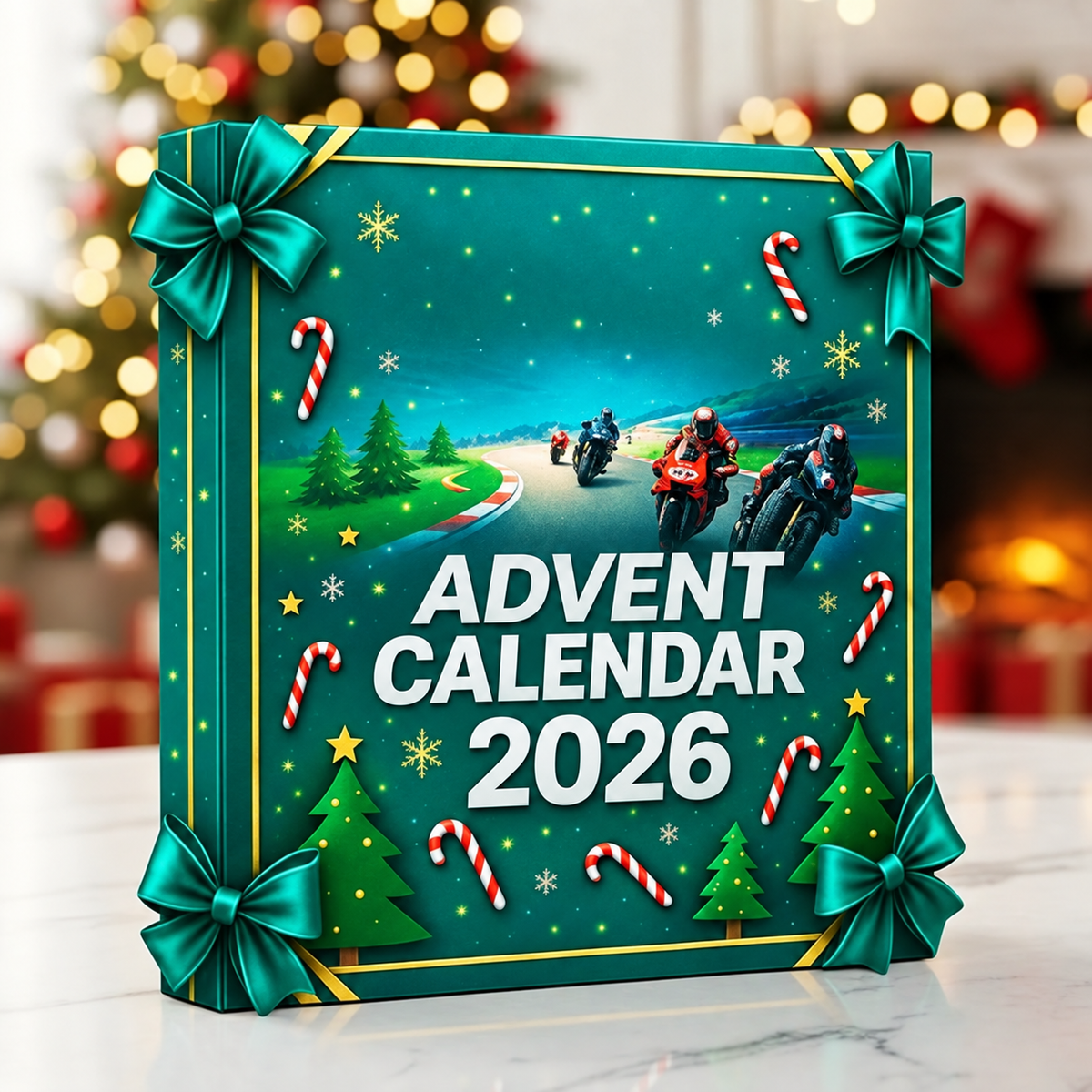 24-Day Christmas Advent Calendar with Motorbike Racing Collectibles
