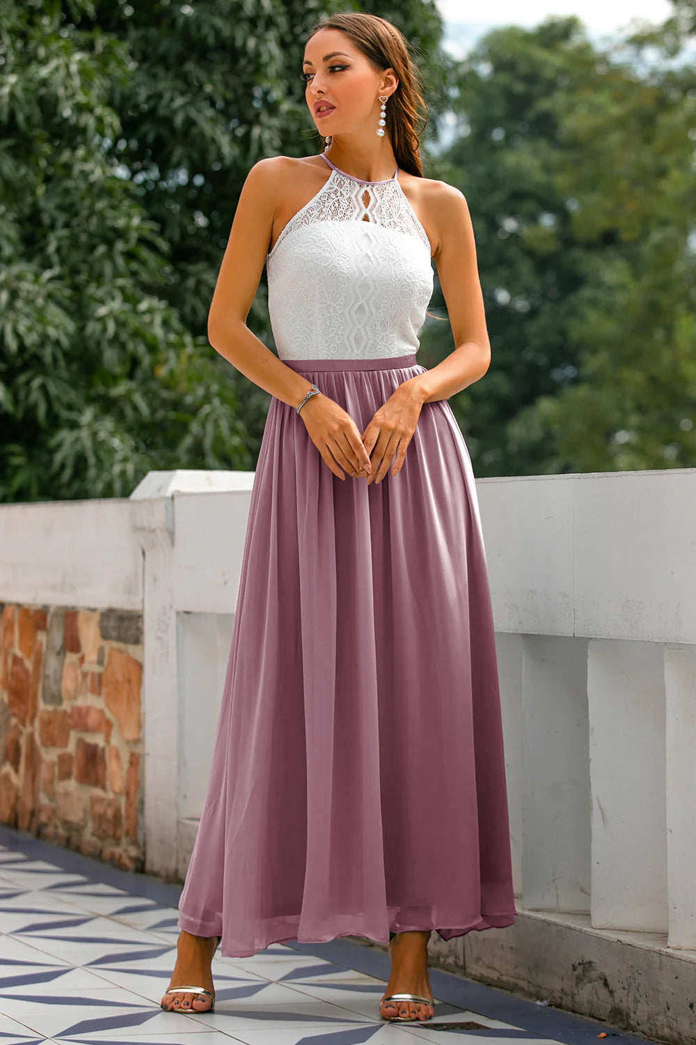 Josephine | Women Halter Neck Wedding Guest Maxi Dress
