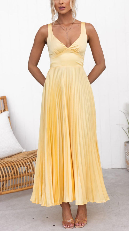 Kate | Women's Fall Pleated Maxi Dress