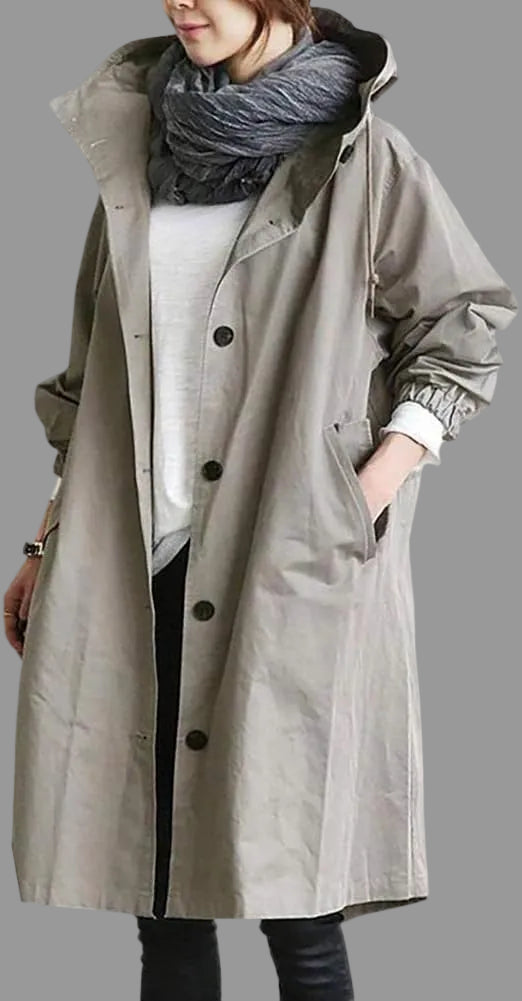Edie | Women's Hooded Long Fit Trenchcoat