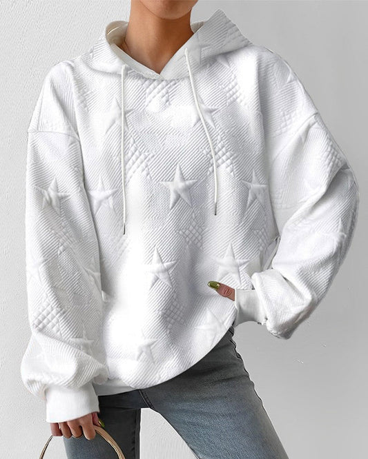 Iona | Women's Star Pattern Textured Hoodie