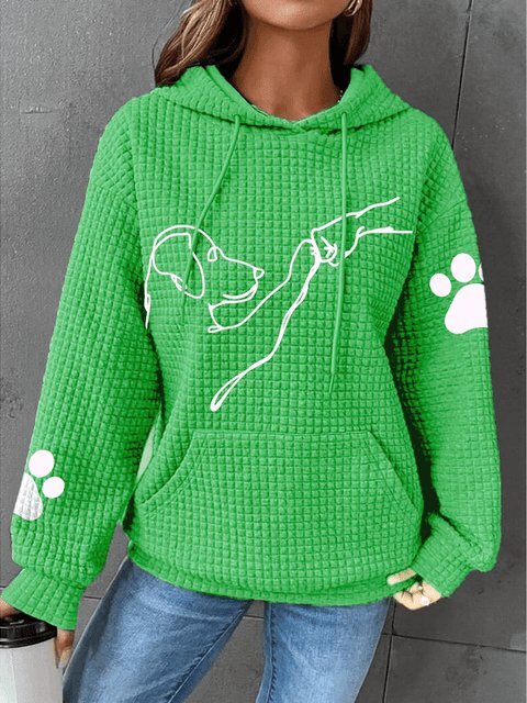 Elsie | Women's Casual Dog Print Pocket Hoodie