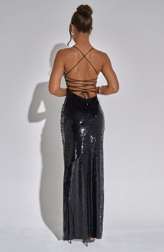 Fenella | Women's Backless Elegant Maxi Evening Dress
