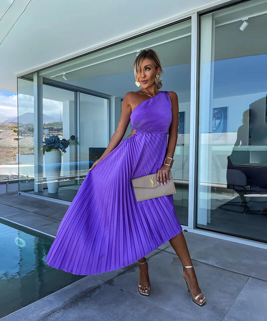 Tara | Women's Pleated Wedding Guest Dress