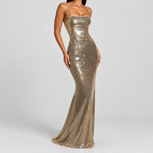 Michelle | Women's Elegant Sequin Maxi Evening Dress