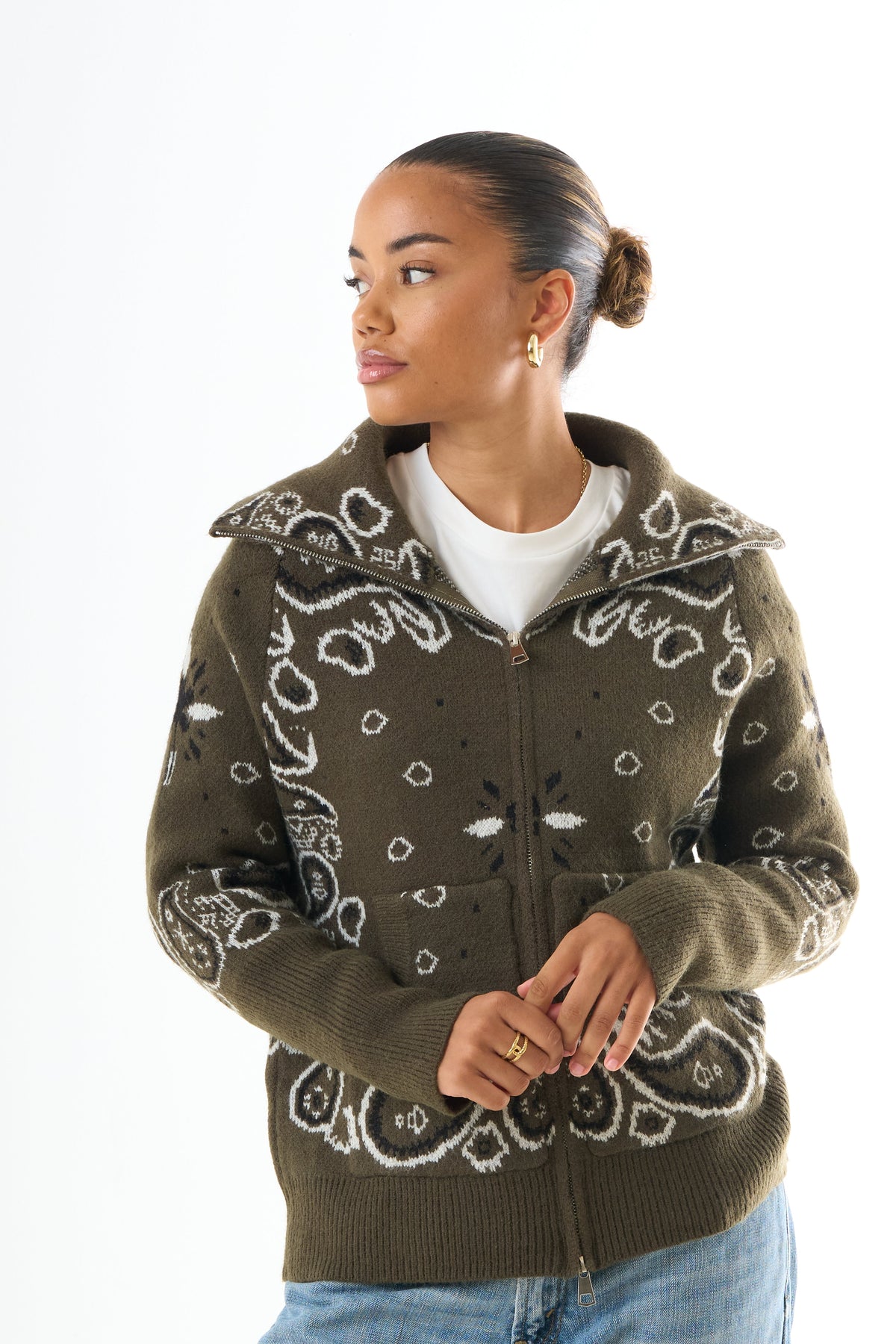 Paula | Women's Patterned Bandana Cardigan