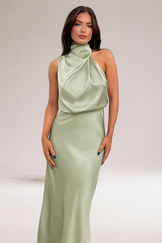 Kamila | Women’s Draped Halter Neck Dress