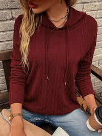 Uma | Women's Casual Cable Knit Textured Hoodie