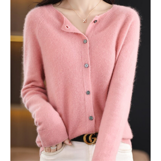 Opal | Women's Round Neck Button Closure Cardigan