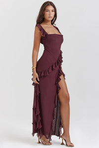Zelda | Women's Ruffled Maxi Evening Dress