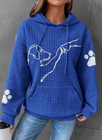 Elsie | Women's Casual Dog Print Pocket Hoodie