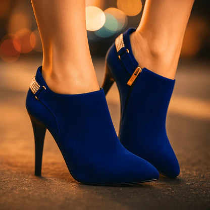 Harriet | Women's Elegant Velvet Ankle Boots