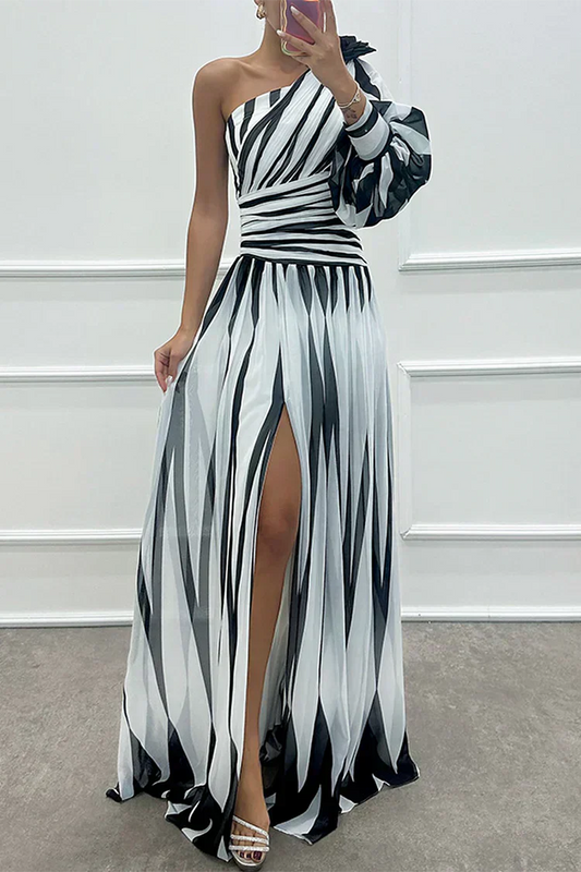 Anna | Women's One-Shoulder Side Slit Dress