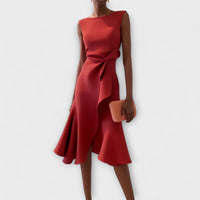 Hannah | Women's Draped Asymmetric Midi Dress