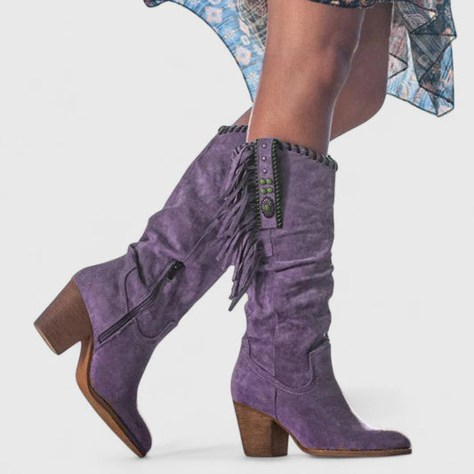 Beth | Women's Fringe Knee High Cowboy Boots