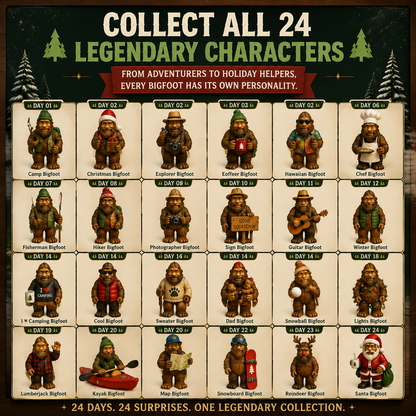 24-Day Christmas Advent Calendar Bigfoot Collectible Figures
