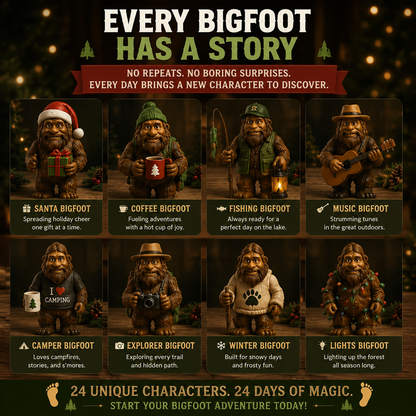 24-Day Christmas Advent Calendar Bigfoot Collectible Figures
