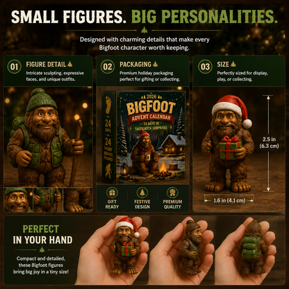 24-Day Christmas Advent Calendar Bigfoot Collectible Figures