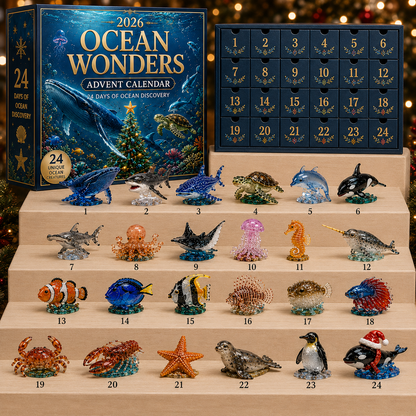 24-Day Christmas Advent Calendar Ocean Creatures Collectible Set
