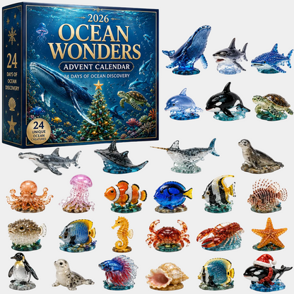 24-Day Christmas Advent Calendar Ocean Creatures Collectible Set