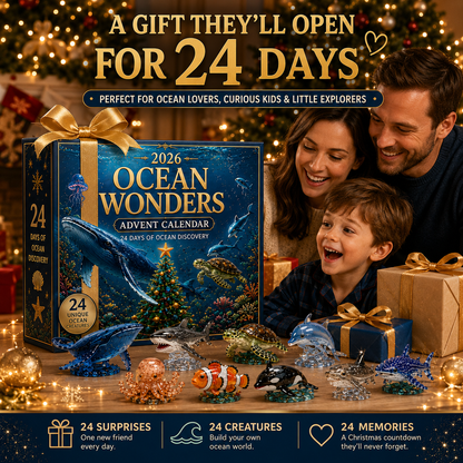 24-Day Christmas Advent Calendar Ocean Creatures Collectible Set
