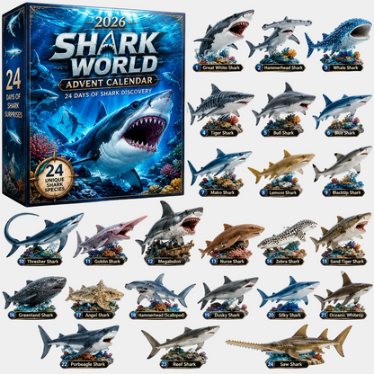 24-Day Christmas Advent Calendar Shark World Collectible Set
