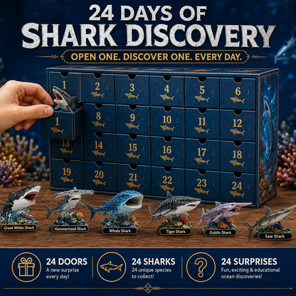 24-Day Christmas Advent Calendar Shark World Collectible Set