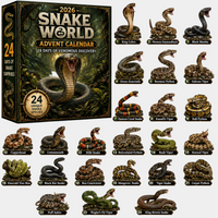 24-Day Christmas Advent Calendar Snake World Collectible Figurines