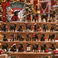 24-Day Christmas Advent Calendar with 24 Collectible Black Goats