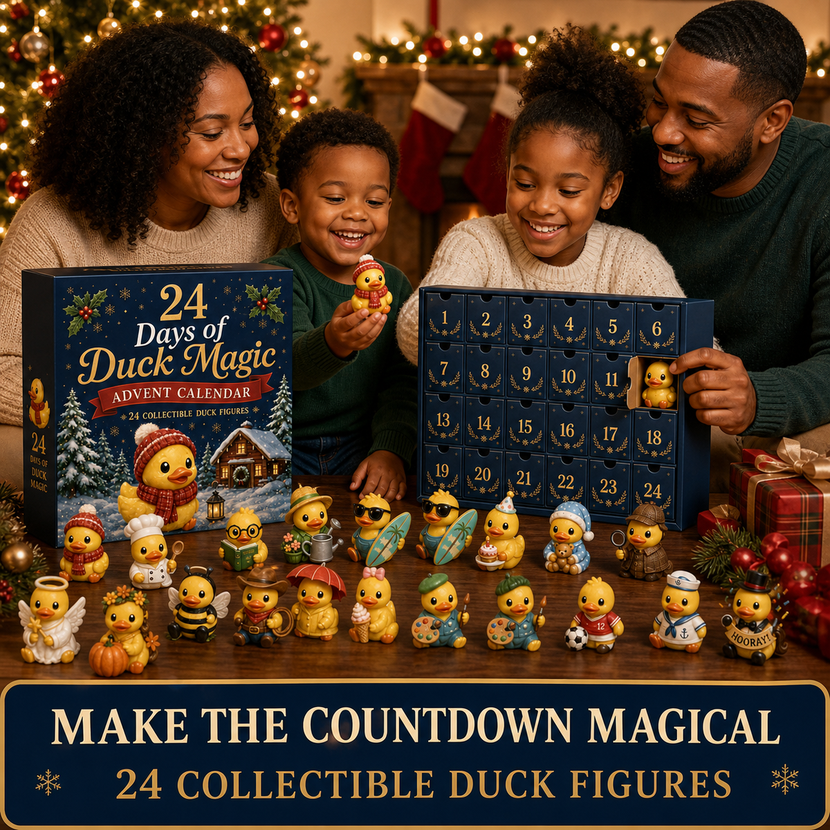 24-Day Christmas Advent Calendar with 24 Collectible Duck Figures
