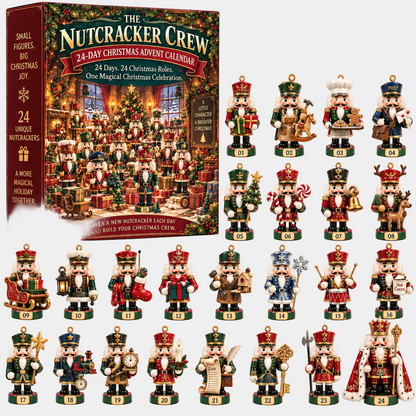 24-Day Christmas Advent Calendar with 24 Unique Nutcracker Ornaments