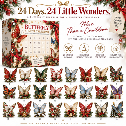 24-Day Christmas Advent Calendar with Butterfly Surprises