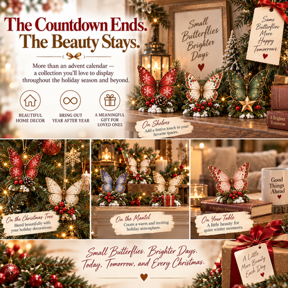 24-Day Christmas Advent Calendar with Butterfly Surprises