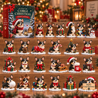 24-Day Dog Christmas Advent Calendar with 24 Collectible Festive Figurines