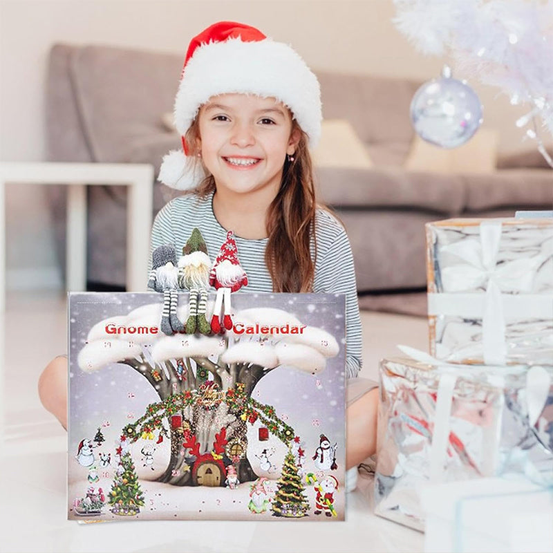 24-Day Gnome Christmas Advent Calendar with Festive Surprise Drawers