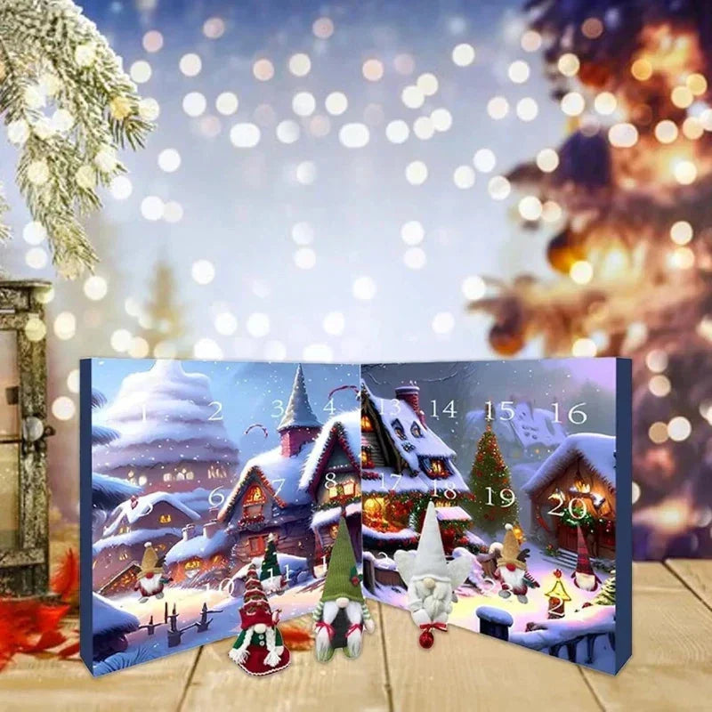 24-Day Gnome Christmas Advent Calendar with Festive Surprise Drawers