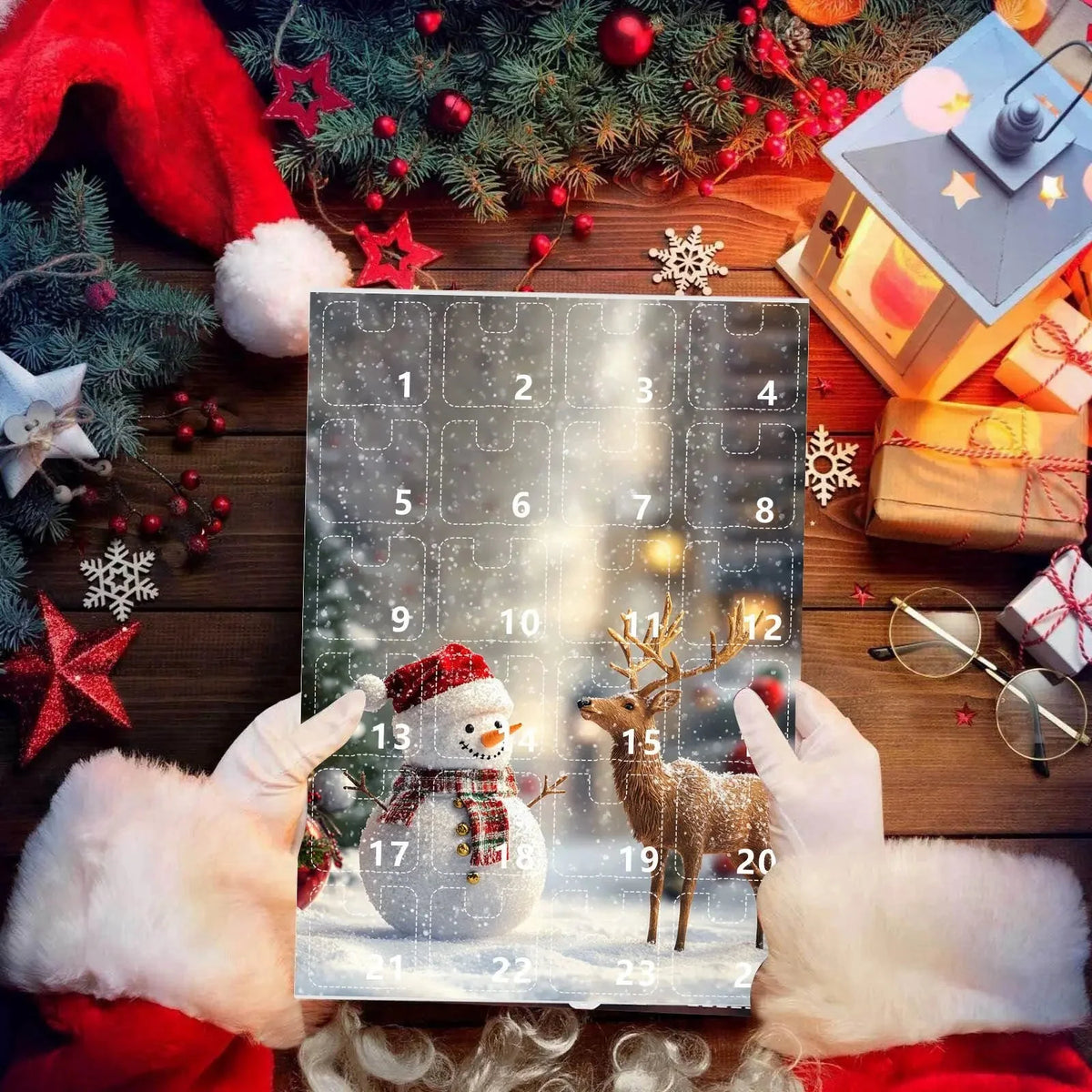 24-Day Kids Christmas Advent Calendar with Festive Snowman Ornaments