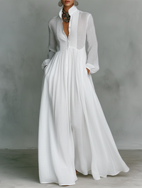 Zara | Women's Fall Linen Maxi Dress