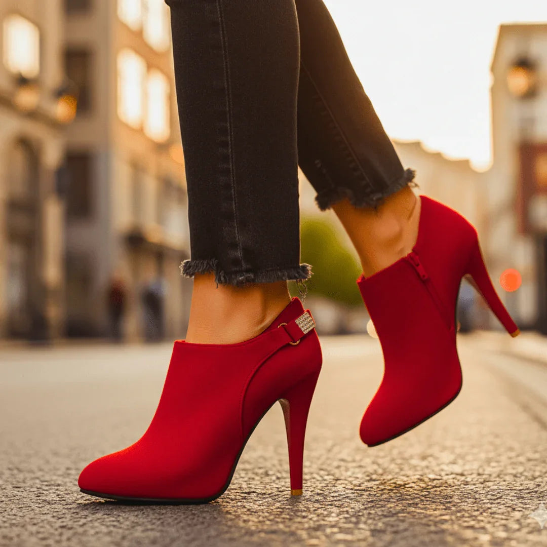Harriet | Women's Elegant Velvet Ankle Boots