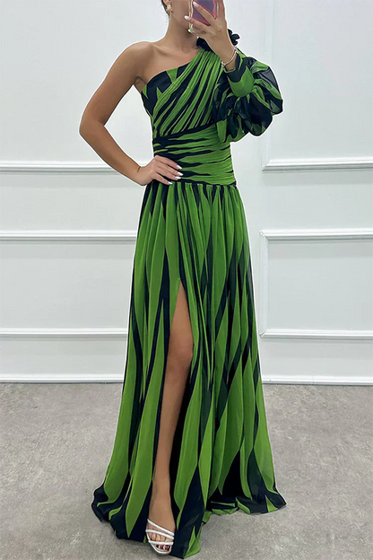 Ainsley | Women’s One-Shoulder Side Slit Dress