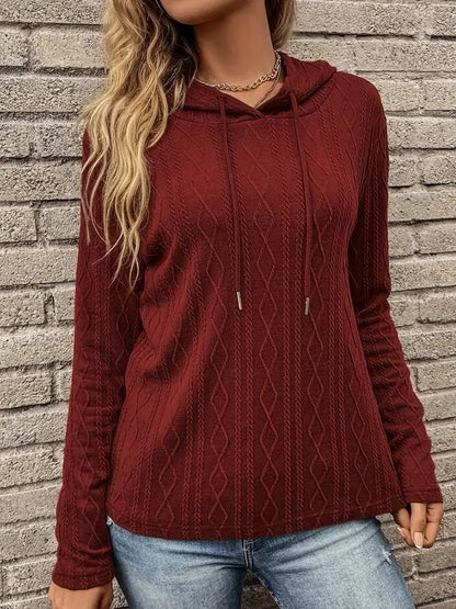 Posie | Women’s Casual Cable Knit Textured Hoodie