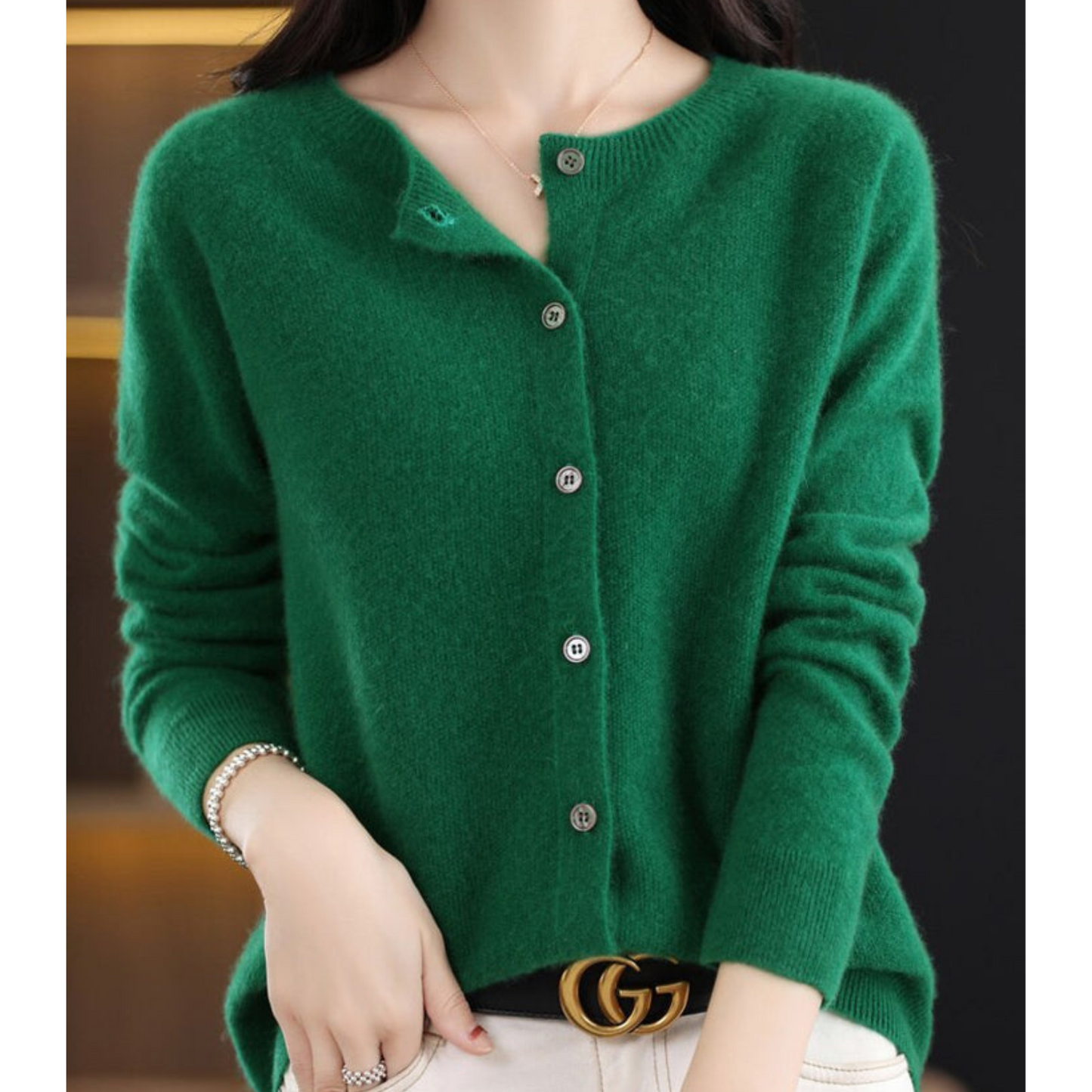 Jazlyn | Women’s Round Neck Button Closure Cardigan