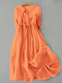 Sara | Women's Fall Linen Midi Dress