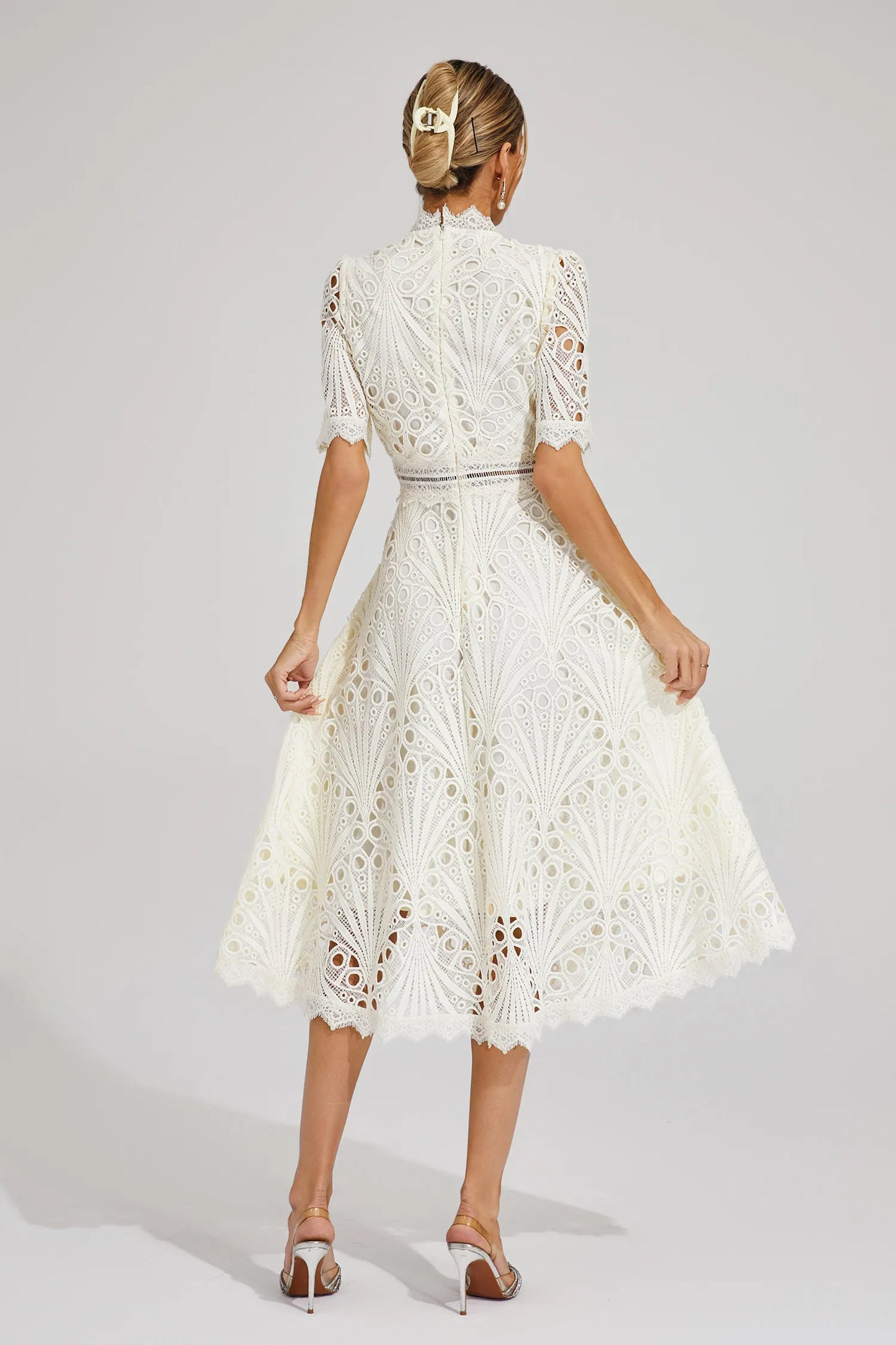 Saddy | Women's Stylish Lace Midi Dress