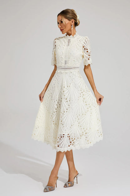 Saddy | Women's Stylish Lace Midi Dress