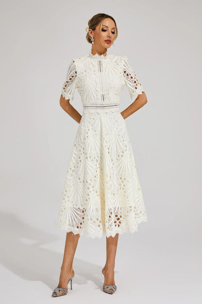 Saddy | Women's Stylish Lace Midi Dress