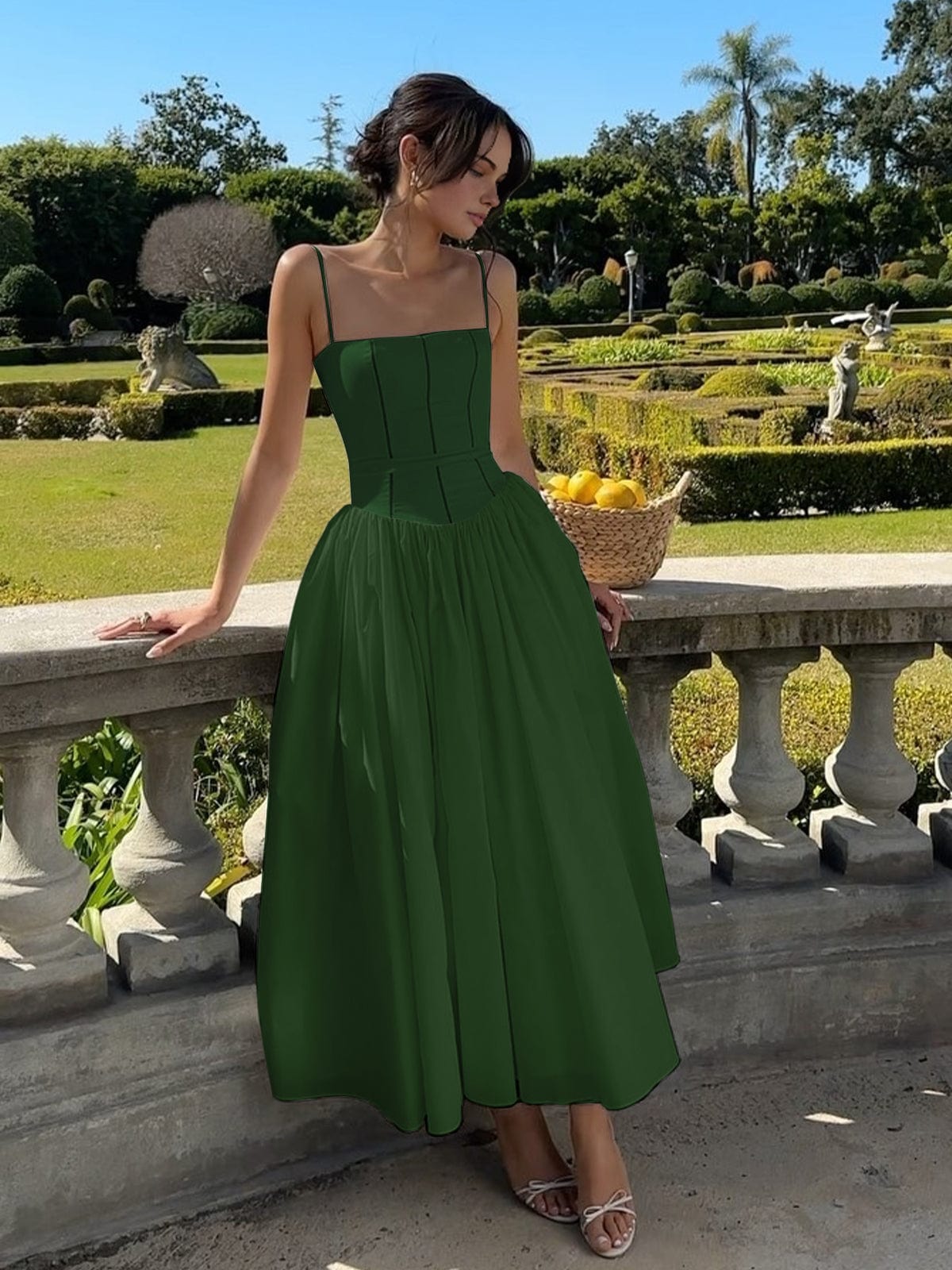 Adeline | Women Corset Style Wedding Guest Midi Dress