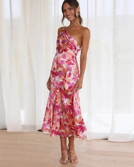 Ruth | Women's One-Shoulder Bridesmaid Midi Dress